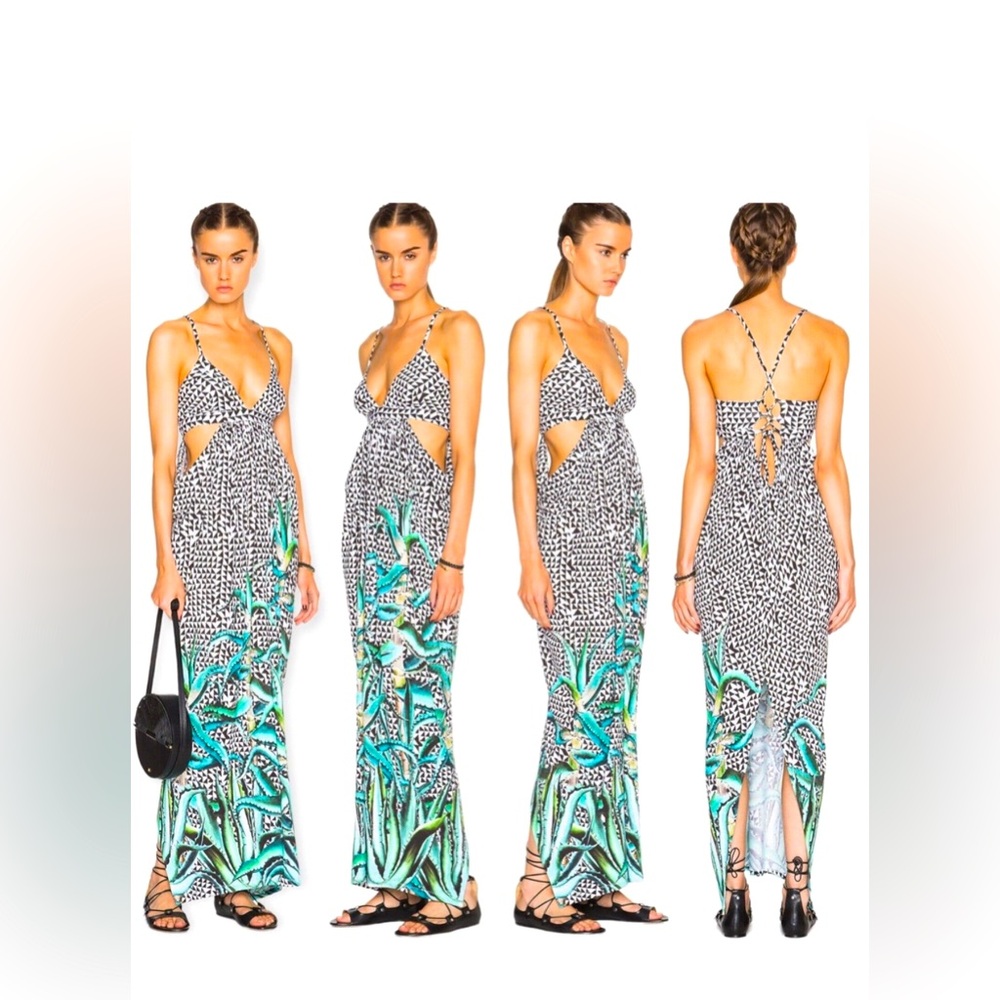 Mara Hoffman swim collection maxi dress Aloe agave geometric print XS